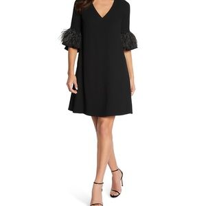 Aidan Mattox Black Feather Dress size 8